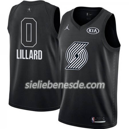 Herren NBA Portland Trail Blazers Trikot Damian Lillard 0 2018 All-Star Jordan Brand Schwarz Swingman